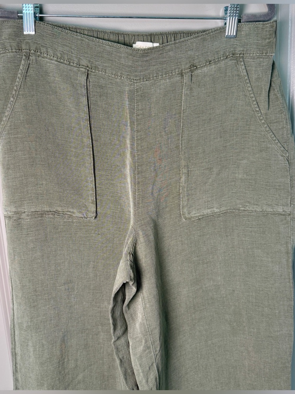 Cynthia Rowley Wide-Leg Linen Crop Pant | Sage | XL - Picture 2 of 6